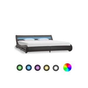 VIDAXL Cadre de lit avec LED Gris Similicuir 180 x 200 cm - Publicité