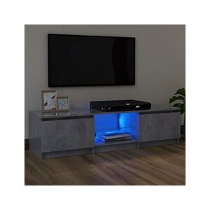 VIDAXL Meuble TV avec lumières LED gris béton 120x30x35,5 cm - Publicité