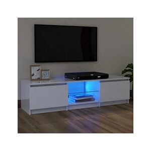 VIDAXL Meuble TV avec lumières LED blanc brillant 120x30x35,5 cm - Publicité