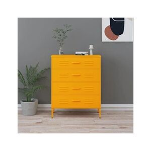 VIDAXL Commode Jaune moutarde 80x35x101,5 cm Acier - Publicité