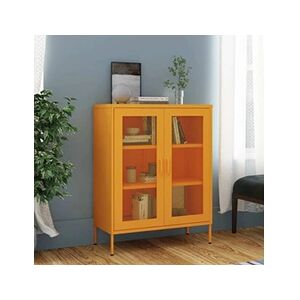 VIDAXL Armoire de rangement Jaune moutarde 80x35x101,5 cm Acier - Publicité