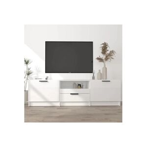 VIDAXL Meuble TV Blanc brillant 140x35x40 cm Bois d'ingénierie - Publicité