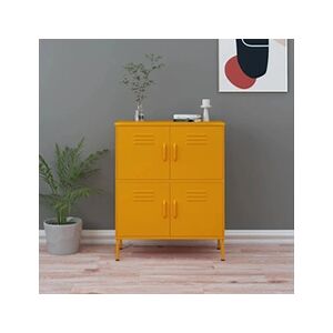 VIDAXL Armoire de rangement Jaune moutarde 80x35x101,5 cm Acier - Publicité