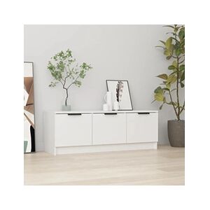 VIDAXL Meuble TV Blanc brillant 102x35x36,5 cm Bois d'ingénierie - Publicité