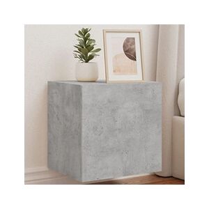 VIDAXL Meubles TV muraux et lumières LED 2pcs gris béton 40,5x35x40 cm - Publicité