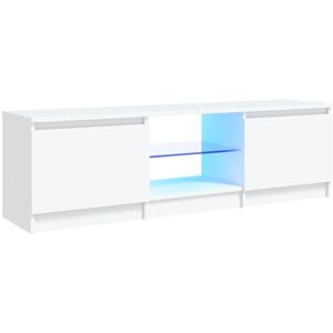 Vidaxl Meuble Tv Avec Lumières Led Blanc 120x30x35,5 Cm - Publicité