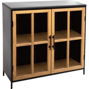 Atmosphera Buffet Vitré Design En Métal Baris - L. 102 X H. 101 Cm - Noir - Publicité