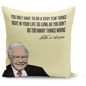 Housse De Coussin 40x40 Cm Do Things Right Citation Inspirante Anglais Warren Buffet Businessman Milliardaire - Publicité