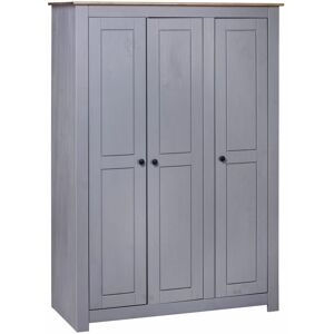 Vidaxl Garde-Robe 3 Portes Gris 118x50x171,5 Cm Pin Assortiment Panama - Publicité