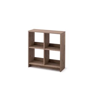 Iris Ohyama, Cube de rangement en bois, Bureau, Salon - WOS-6, L 69 x P 26,5 x H 109,4 cm, Chêne Noir - Publicité