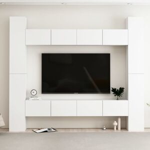 Vidaxl Ensemble De Meubles Tv 8 Pcs Blanc Aggloméré - Publicité