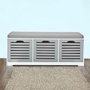 Banc De Rangement Avec Coussin Rembourré Et 3 Cubes, Meuble D'entrée - Sobuy Fsr23-Hg - Publicité