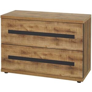 Tousmesmeubles Commode 2 Tiroirs Bois Tropical - Hades - Publicité