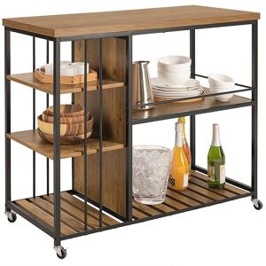 Sobuy Svw18-F Desserte De Cuisine À Roulettes, Étagère De Cuisine, Chariot De Service Meuble De Rangement Style Industriel, Cadre En Acier Stable - Publicité