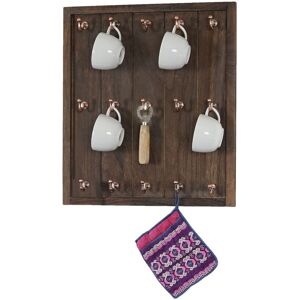 Mendler Porte-Tasses Marano, Étagère De Suspension, Planche Aux Tasses, Style Shabby, Vintage 50x45x5cm Marron - Publicité