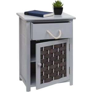 Mendler Commode Hwc-K83, Armoire À Tiroirs, Bois 55x39,5x28,5cm Gris, Poly Rotin Gris Foncé - Publicité