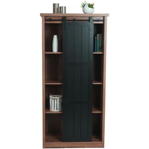 Mendler Armoire Hwc-K75, Commode Highboard, Porte Coulissante 8 Compartiments De Rangement, Aspect Bois Métal Industriel 163x76x38cm Brun - Publicité