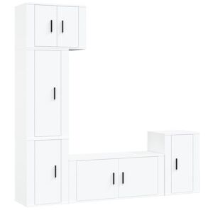 Vidaxl Ensemble De Meubles Tv 5 Pcs Blanc Bois D'ingénierie - Publicité