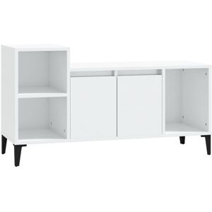 Vidaxl Meuble Tv Blanc Brillant 100x35x55 Cm Bois D'ingénierie - Publicité