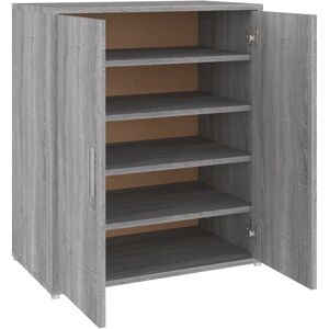 vidaXL shoe cabinet grey Sonoma 60x35x70 cm wood-based material - Publicité