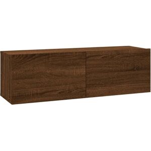 Vidaxl Armoire Murale Tv Chêne Marron 100x30x30 Cm Bois D'ingénierie - Publicité