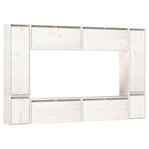 Vidaxl Meubles Tv 8 Pcs Blanc Bois Massif De Pin - Publicité