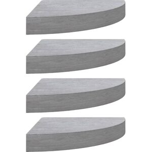 Vidaxl ?Tag¿¿Res D'angle Murales 4 Pcs Gris B¿¿Ton 35x35x3,8 Cm Mdf - Publicité