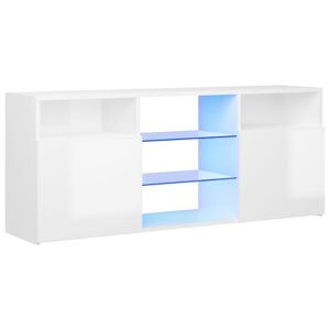 Vidaxl Meuble Tv Avec Lumières Led Blanc Brillant 120x30x50 Cm - Publicité