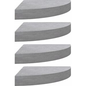 Vidaxl ?Tag¿¿Res D'angle Murales 4 Pcs Gris B¿¿Ton 25x25x3,8 Cm Mdf - Publicité