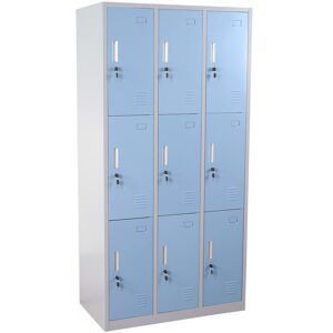 Casier Armoire À Casiers Casier Sécurisé Métal 9 Compartiments Bleu 04_0003622 - Publicité