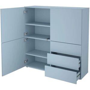 Maisonetstyles Buffet 3 Portes 3 Tiroirs 99x31,5x101,2 Cm Bleu Clair - Publicité