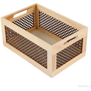 Panier de rangement en bois Organisation de la maison décoratif Vintage cadre de bureau étui tiroir boîte de rangement pour papeterie cosmétique L 35x25x15cm - Publicité