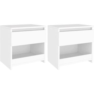 Vidaxl Tables De Chevet 2 Pcs Blanc 40x30x39 Cm Aggloméré - Publicité