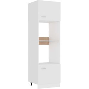 vidaXL Armoire ¿¿ micro-ondes Blanc 60x57x207 cm Agglom¿¿r¿¿ - Publicité