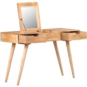 Vidaxl Coiffeuse Avec Miroir 112x45x76 Cm Bois D'acacia Massif - Publicité