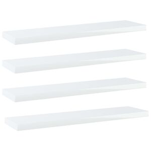 Vidaxl Panneaux Bibliothèque 4pcs Blanc Brillant 40x10x1,5cm Aggloméré - Publicité