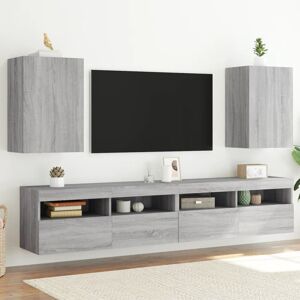 Vidaxl Meubles Tv Muraux 2pcs Sonoma Gris 40,5x30x60cm Bois Ingénierie - Publicité