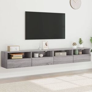 Vidaxl Meubles Tv Muraux 2pcs Sonoma Gris 100x30x30 Cm Bois Ingénierie - Publicité