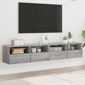 Vidaxl Meubles Tv Muraux 2pcs Sonoma Gris 80x30x30cm Bois D'ingénierie - Publicité