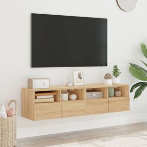 Vidaxl Meubles Tv Muraux 2 Pcs Chêne Sonoma 60x30x30cm Bois Ingénierie - Publicité