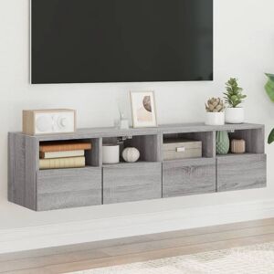 Vidaxl Meubles Tv Muraux 2pcs Sonoma Gris 60x30x30cm Bois D'ingénierie - Publicité