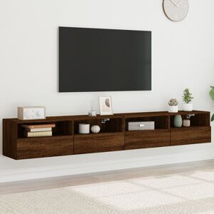 Vidaxl Meubles Tv Muraux 2pcs Chêne Marron 100x30x30cm Bois Ingénierie - Publicité