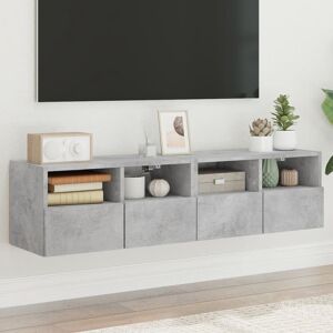 Vidaxl Meubles Tv Muraux 2 Pcs Gris Béton 60x30x30cm Bois D'ingénierie - Publicité