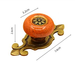 Leopard Orange 3 - Bouton D'armoire En Céramique Vintage Foy Pour Armoires Et Égouts De Proximité, Boutons De Foy Pour Meubles Anciens - Publicité