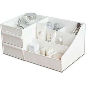 Desktop Makeup Organizer Drawers, Coffre De Rangement De Produits De Beaut¿¿ Bureau De Bureau Organiseur Papeterie De Bureau Bote De Rangement Organisateur De Maquillage (Blanc) - Publicité