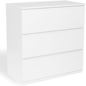 IDMarket Commode 3 Tiroirs Tomi Bois Blanc - Publicité