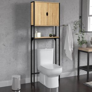 IDMarket Meuble Etagère Dessus Wc Placard Detroit Design Industriel - Publicité