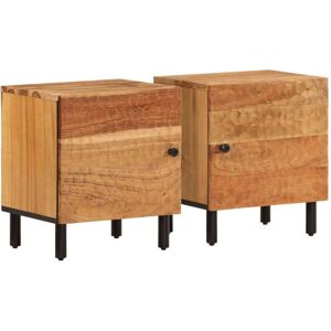 Vidaxl Tables De Chevet 2 Pcs 40x33x46 Cm Bois D'acacia Massif - Publicité