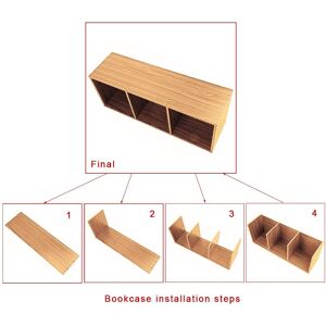 Bibliothèque À 3 Niveaux (Vendue Exclusivement Dans Les Entrepôts À L'étranger) Couleur Bois Massif - Publicité