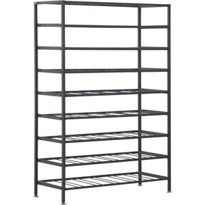 HOMCOM Étagère à vin rack pour bouteilles range-bouteilles capacité 54 bouteilles dim. 63L x 25l x 91H cm métal noir